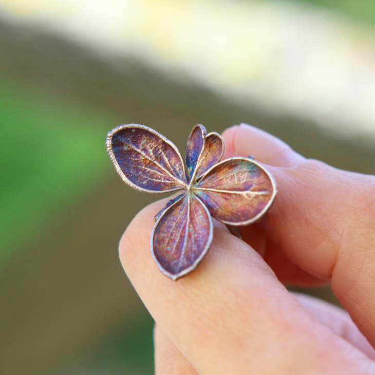 Cuff in silver, Hydrangea , фото 5