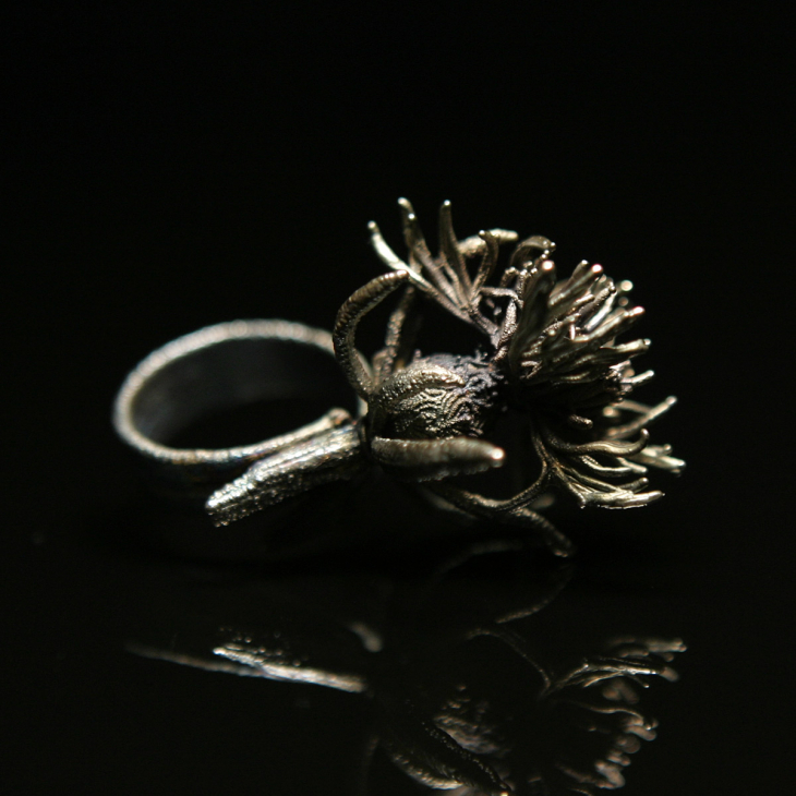 Кольцо в серебре Fleur de Magique, Василек, фото 3