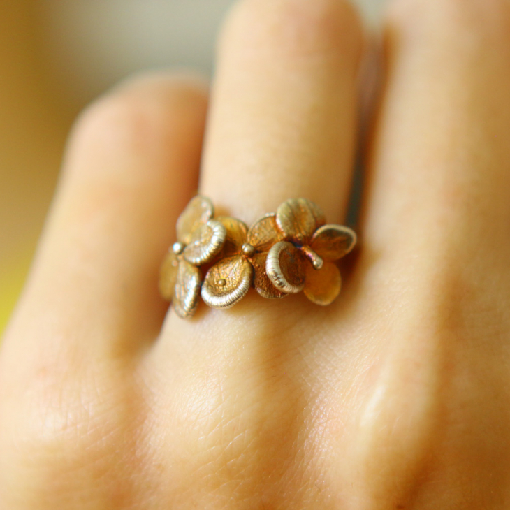 Ring in silver, Hydrangea , фото 2