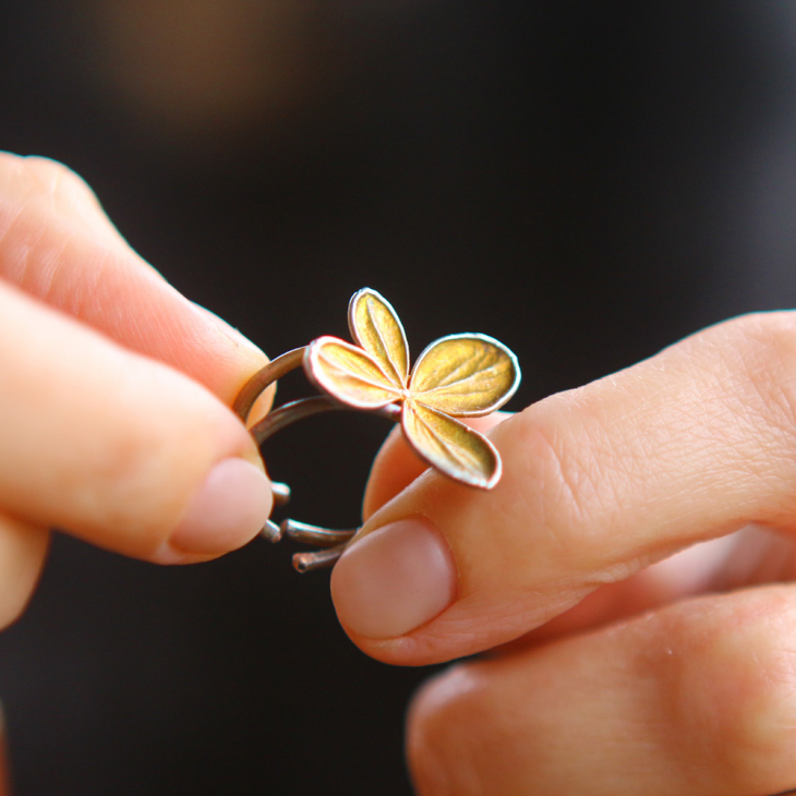 Ring in silver, Hydrangea , фото 3