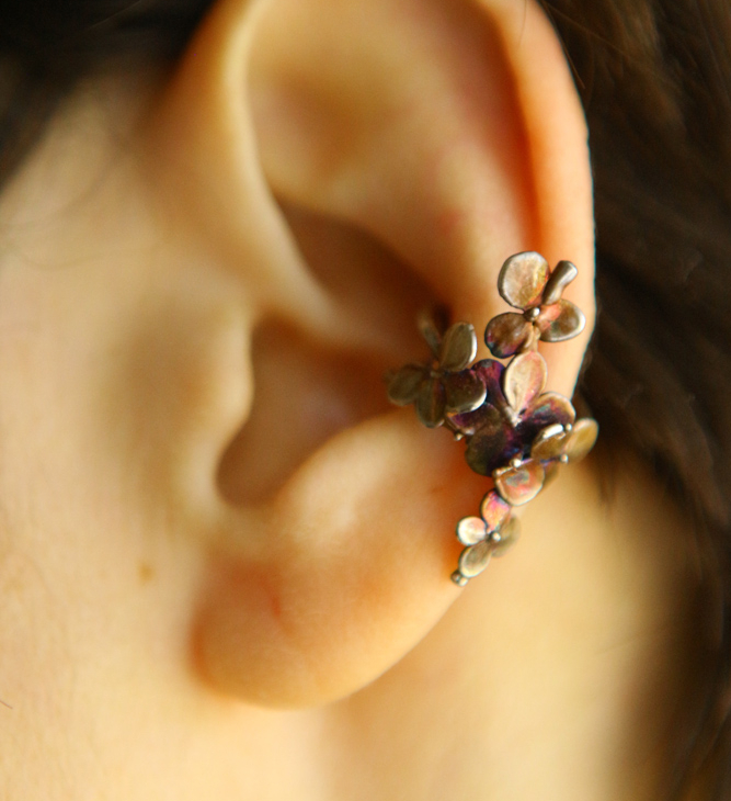 Cuff in silver, Hydrangea, фото 1