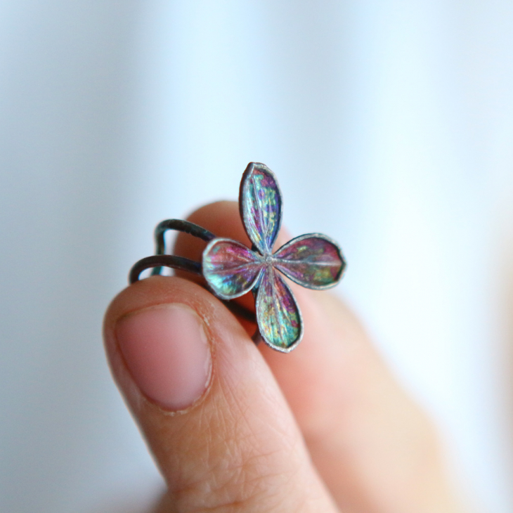 Cuff in silver, Hydrangea, фото 2