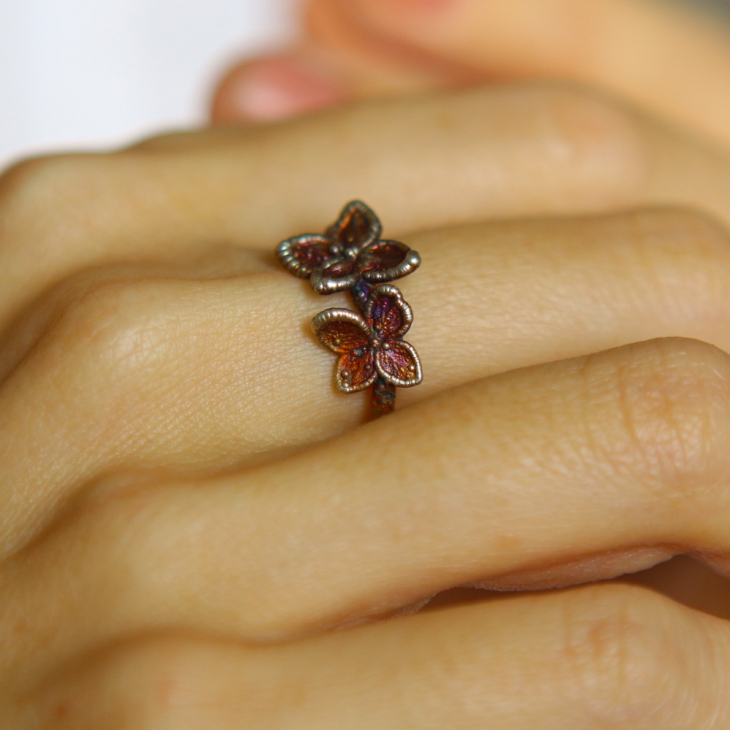 Ring in silver, Hydrangea , фото 2