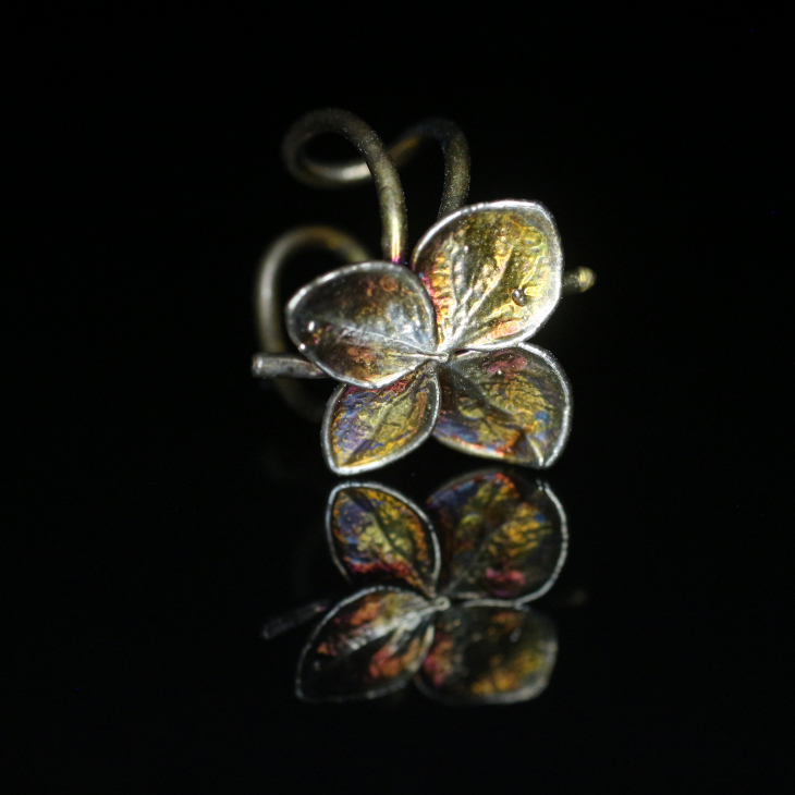 Cuff in silver, Hydrangea, фото 3