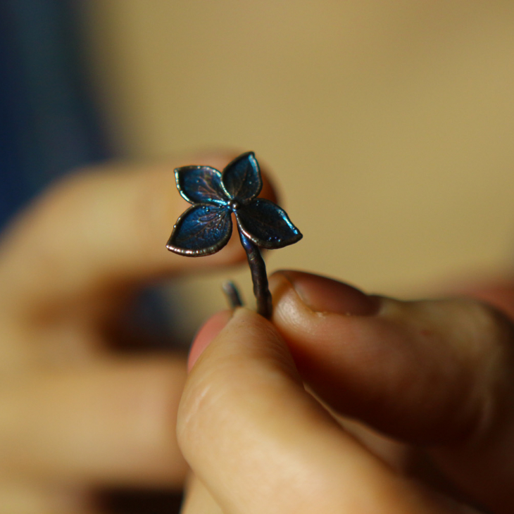 Ring in silver, Hydrangea , фото 3