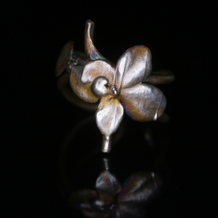 Cuff in silver, Hydrangea , фото 3