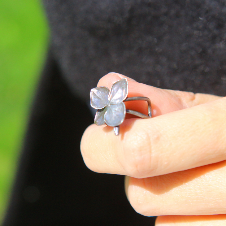 Cuff in silver, Hydrangea , фото 2