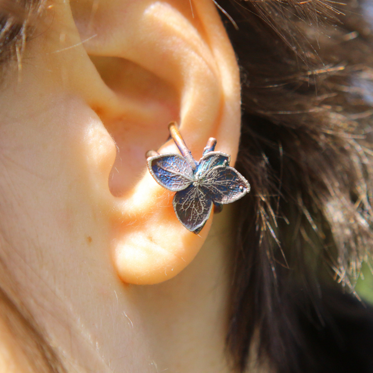 Cuff in silver, Hydrangea, фото 2