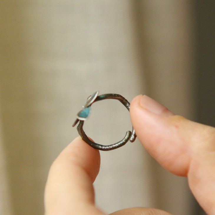 Ring in silver, Hydrangea , фото 2