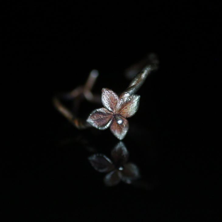 Ring in silver, Hydrangea , фото 4