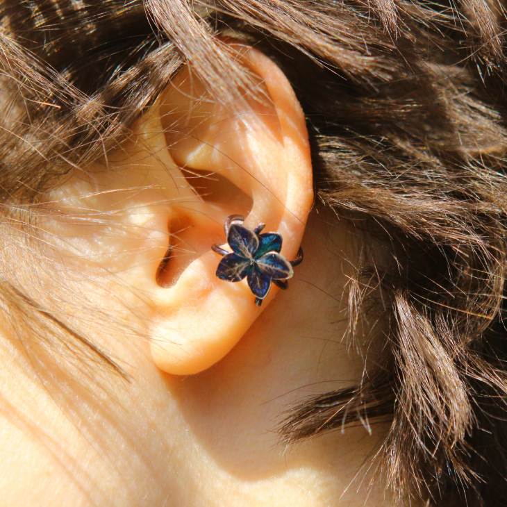 Cuff in silver, Hydrangea , фото 4