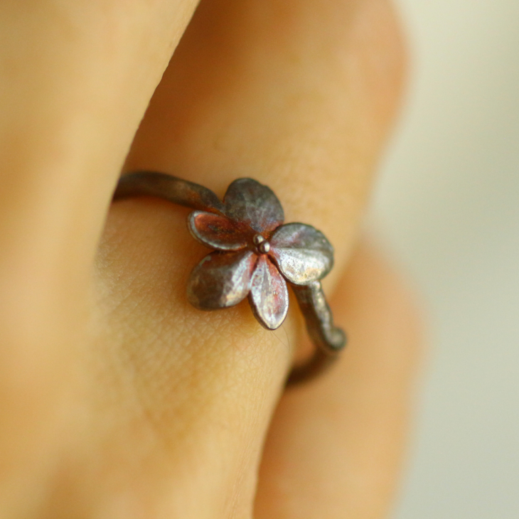 Ring in silver, Hydrangea , фото 2