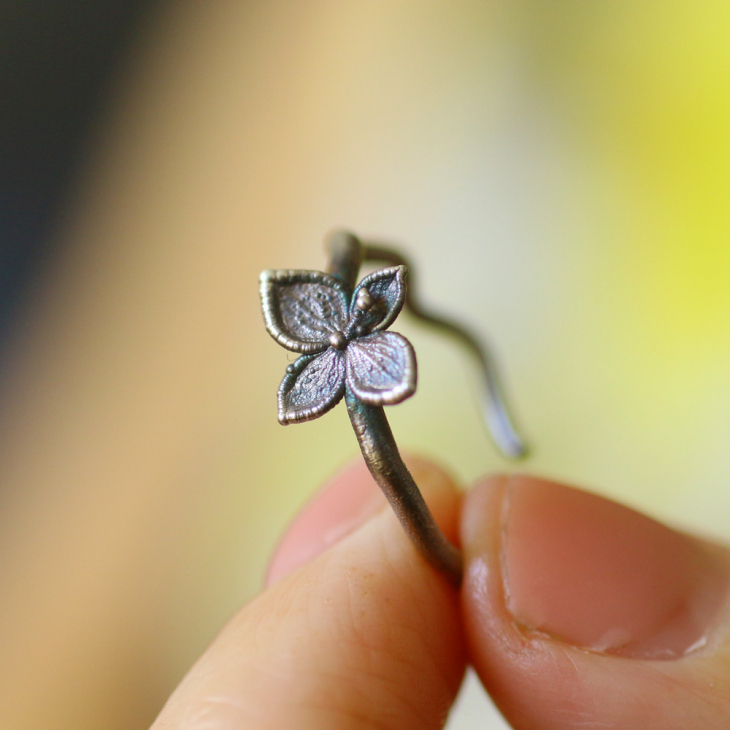 Ring in silver, Hydrangea , фото 3
