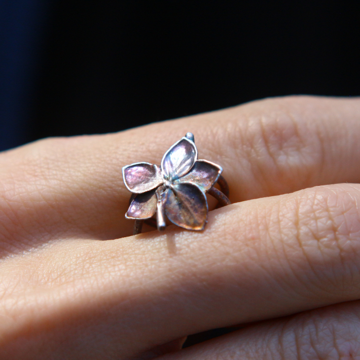 Cuff in silver, Hydrangea , фото 2