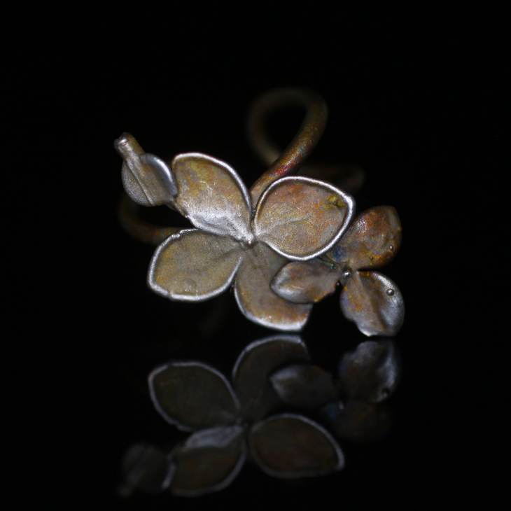 Cuff in silver, Hydrangea , фото 3