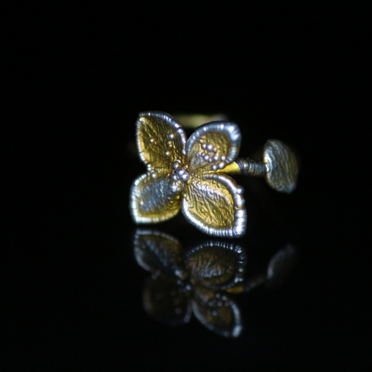 Ring in silver, Hydrangea , фото 5